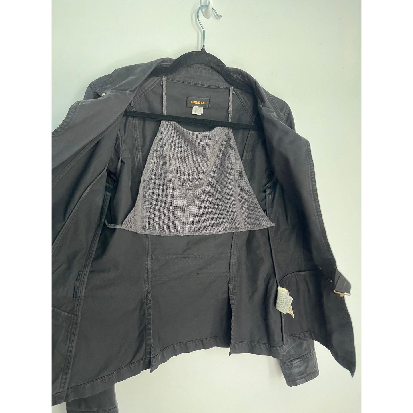 Diesel Utility Jacket Women S Black Casual Zip Front Cargo Style