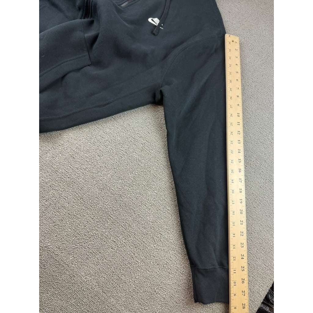 Nike Zip Hoodie XL Tall Black Full Zip Drawstring Hood Swoosh Kangaroo Pocket