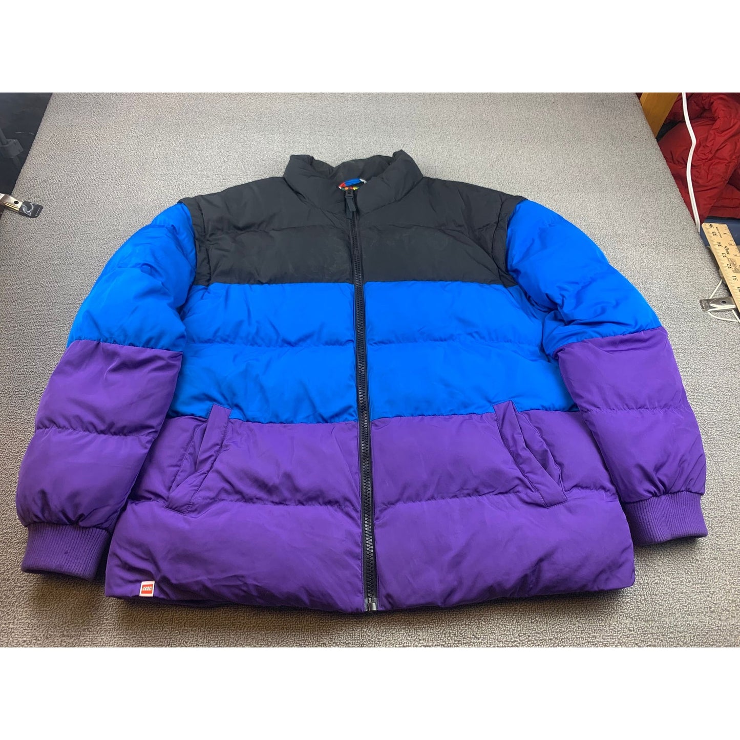 Lego X Target Mens Medium Blue Purple Black Detachable Vest Puffer Jacket Coat