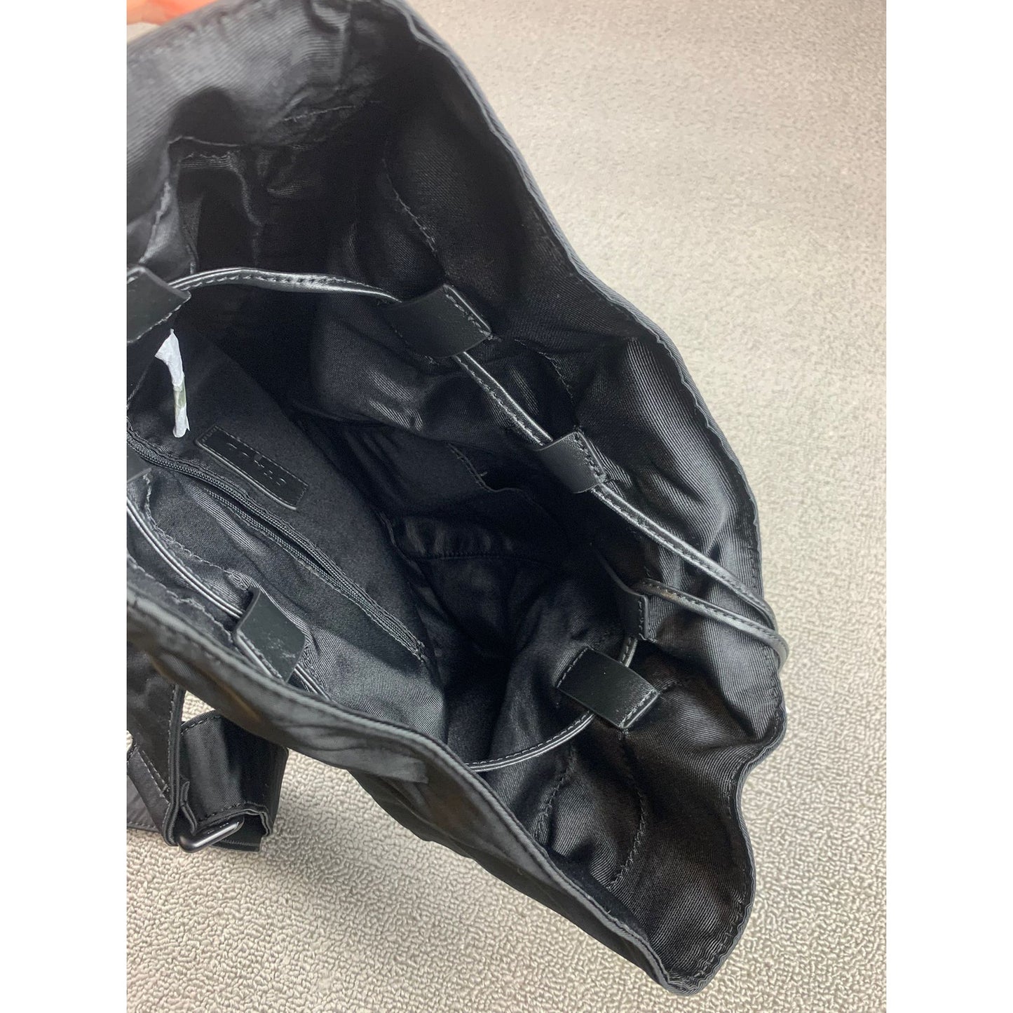 Staud Felix Men's Black Nylon Bag With Strap and handle. Drawstring