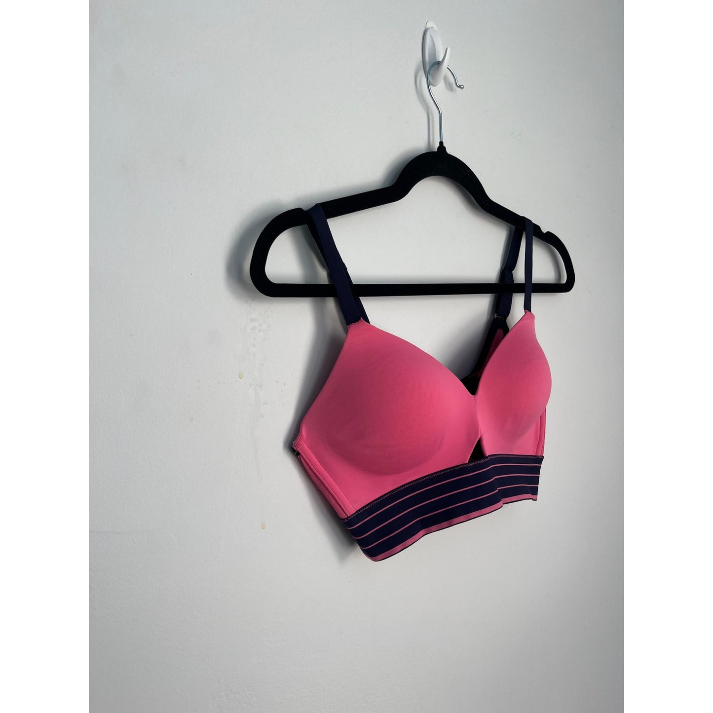 Spanx Bralette Women S Pink Navy Striped Wireless Padded Stretch Bra