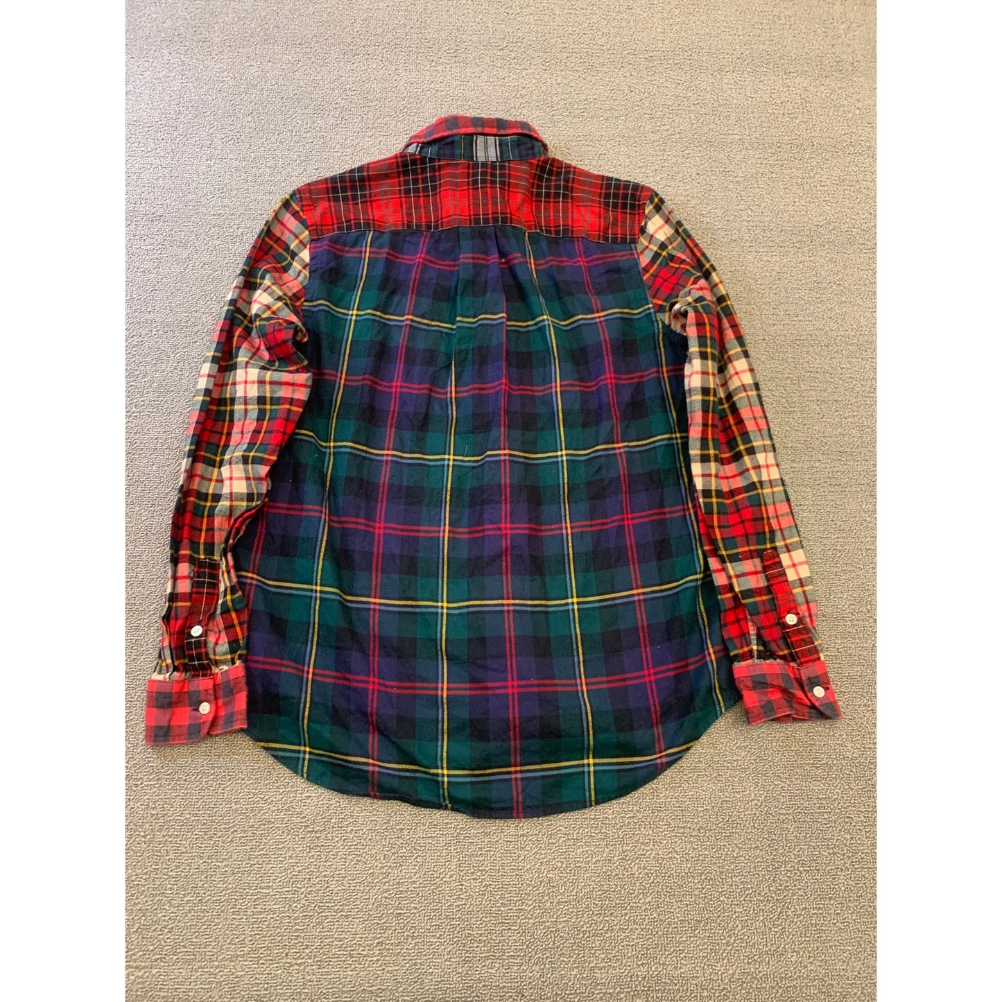 Ralph Lauren Youth XL 18 20 Multi-Color Patchwork Plaid Button Down Shirt