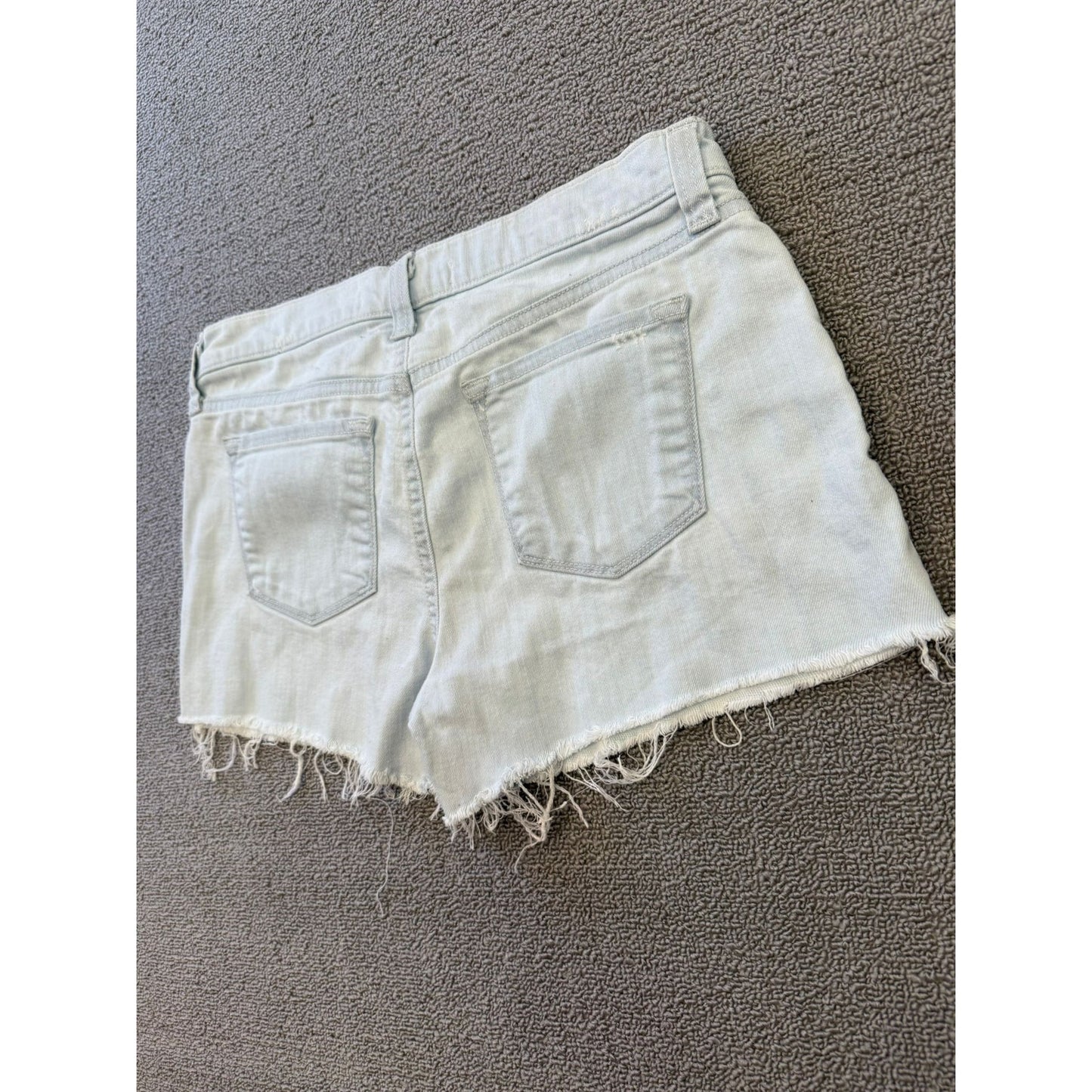 J Brand Womens Size 26 Light Wash Distressed Denim Shorts Frayed Hem Cutoff