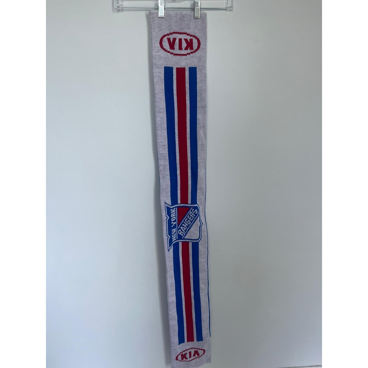 New York Rangers Scarf Men One Size Blue Red White Knit Logo KIA Promo NHL