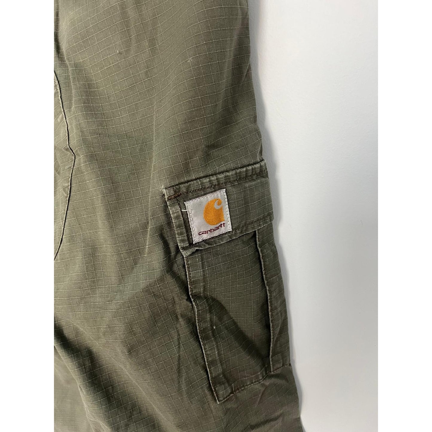 Carhartt WIP Aviation Pant Men 30x34 Olive Green Vintage Cargo Utility Tapered