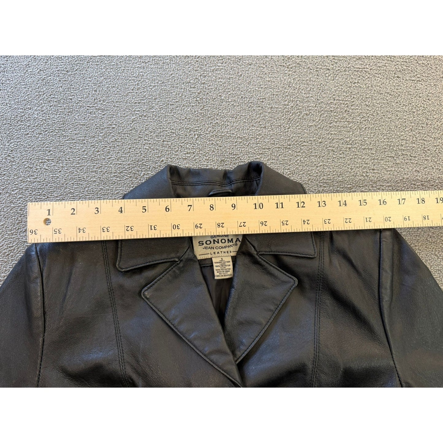Sonoma Jean Company Small Women's Black Leather Jacket Zipper Closure