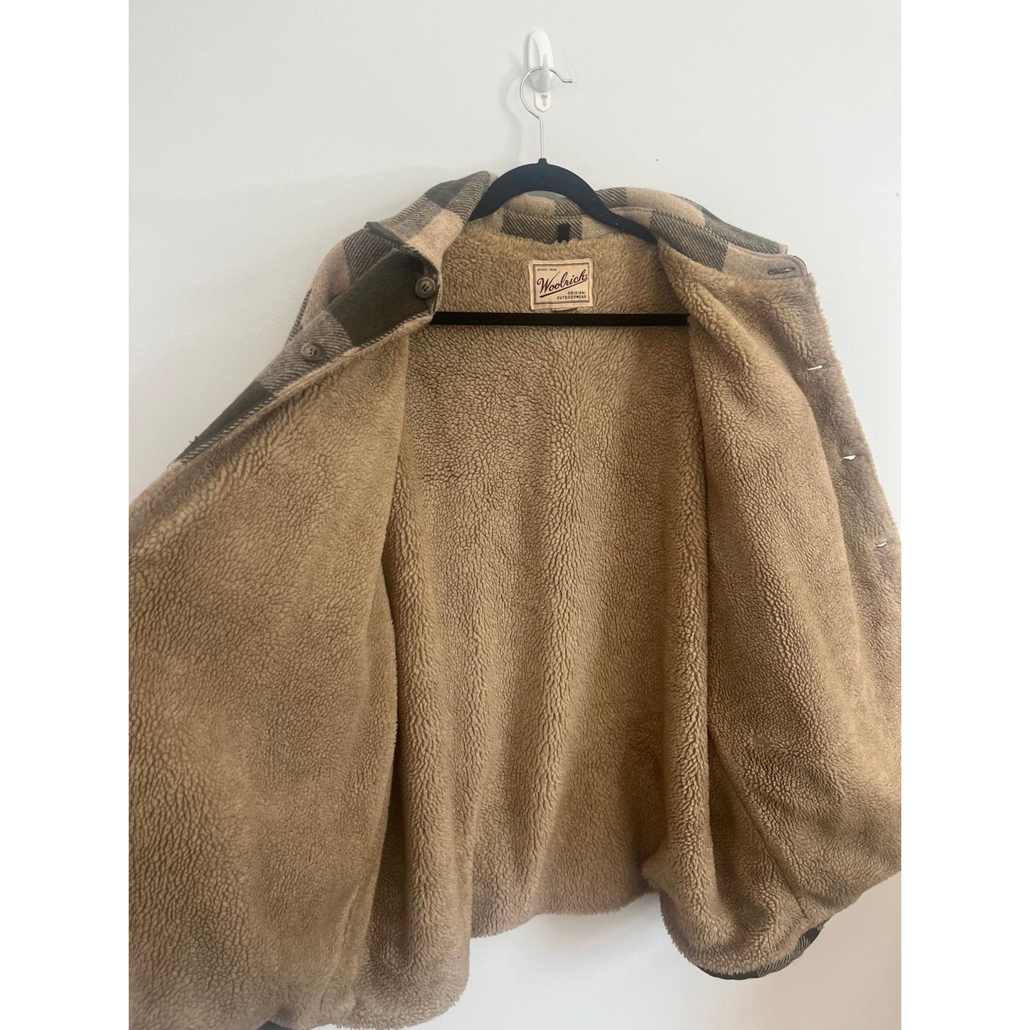 Woolrich Jacket Men XL Plaid Sherpa Lined Flannel Shirt Coat USA Made