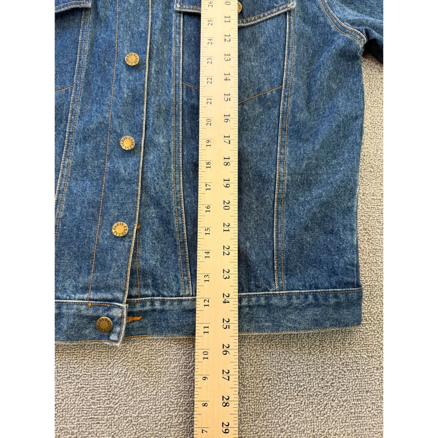 PARIS EXPRESS Fringe Denim Jacket Western Boho Style Outerwear Vintage