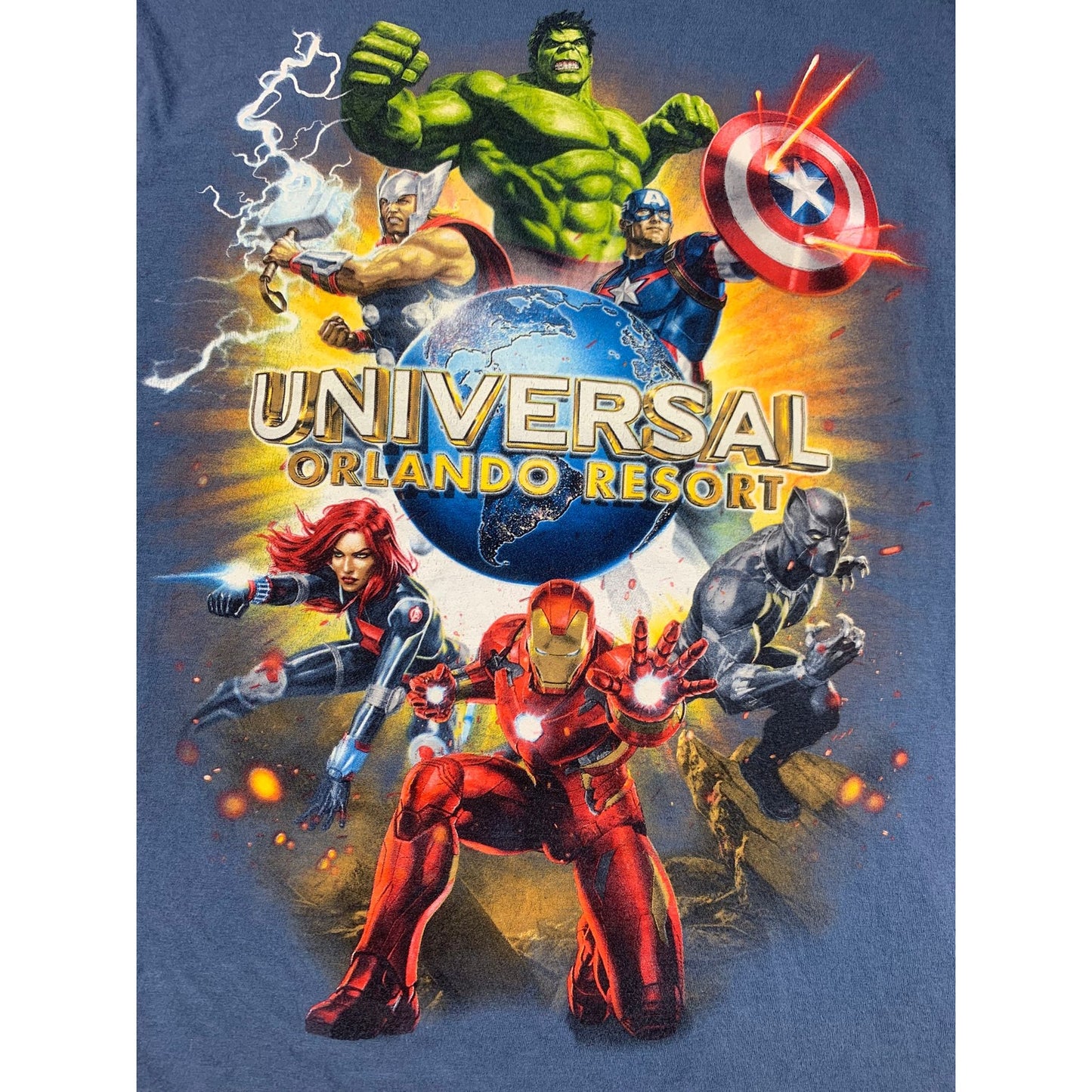 Universal Studios Women's S Blue Orlando Resorts Marvel Avengers T-Shirt
