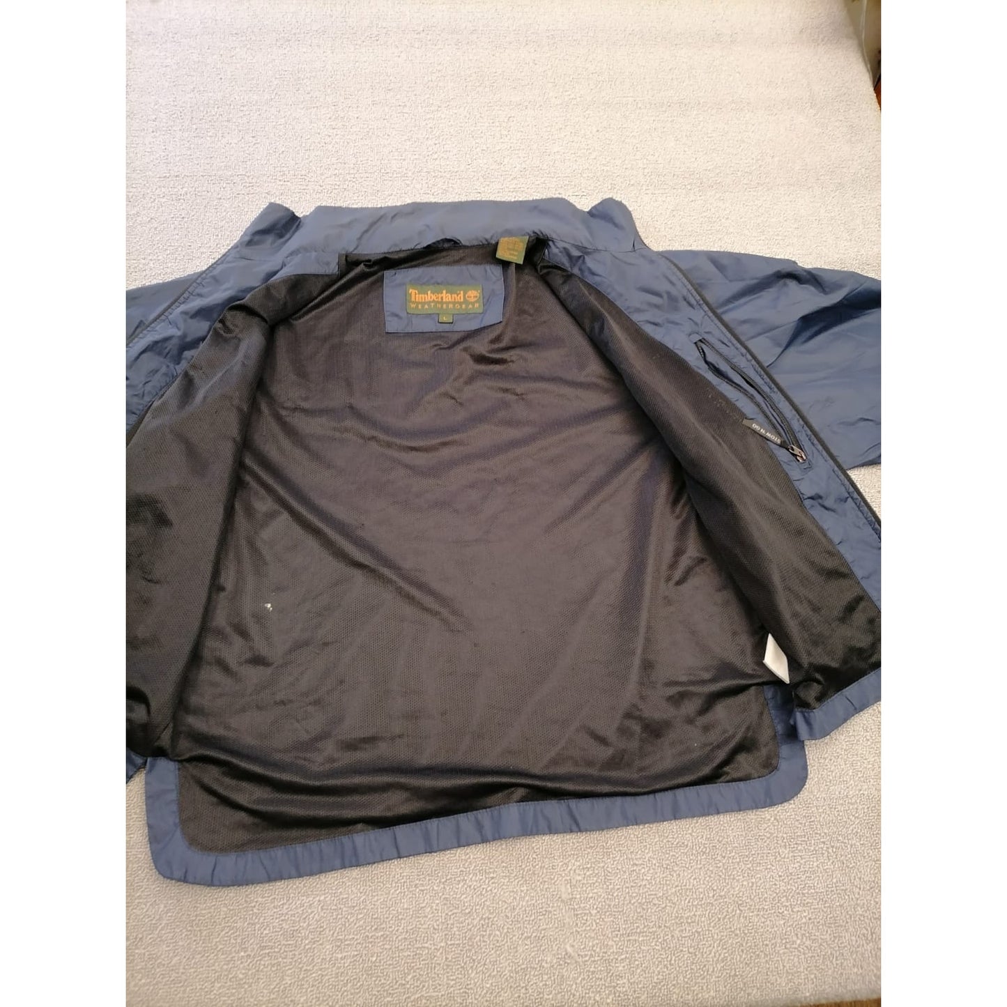 Timberland Large Male Blue Weathergear Full Zip Lightweight Windbreaker Fall
