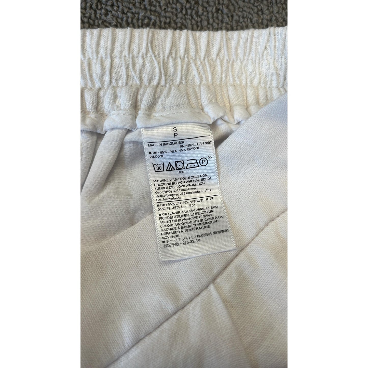 Banana Republic Linen Women's S/P White Wide Leg Pant Relaxed Fit Lightweight