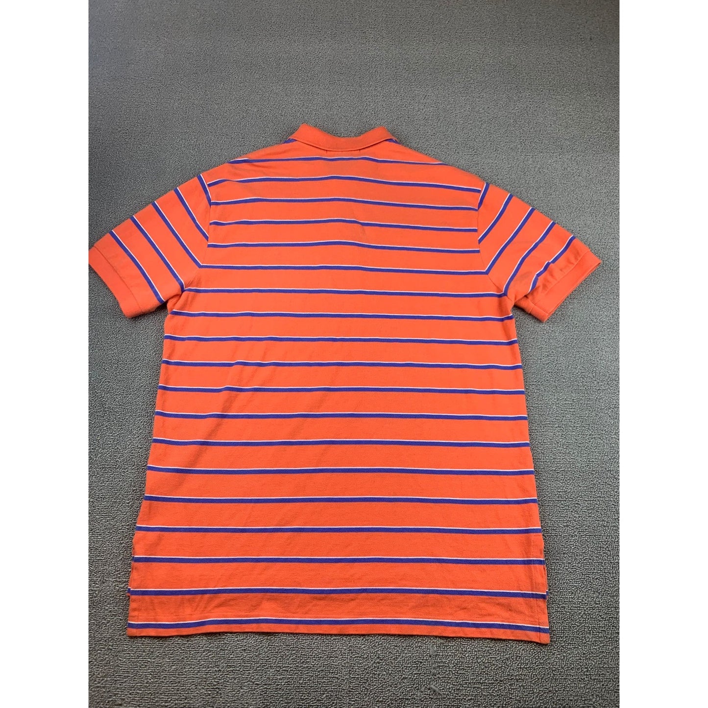 Polo By Ralph Lauren Men's L Orange Blue Striped Short Sleeve Polo Shirt
