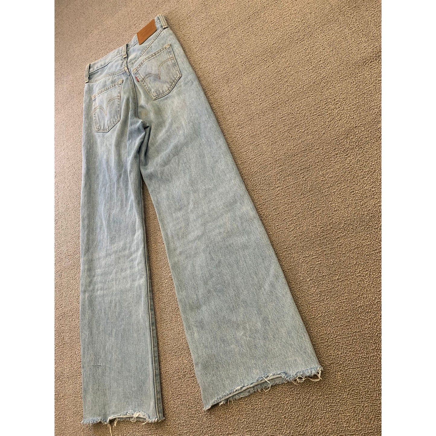 Levi's Premium Women's W23 Blue Wide Leg Jeans Distressed