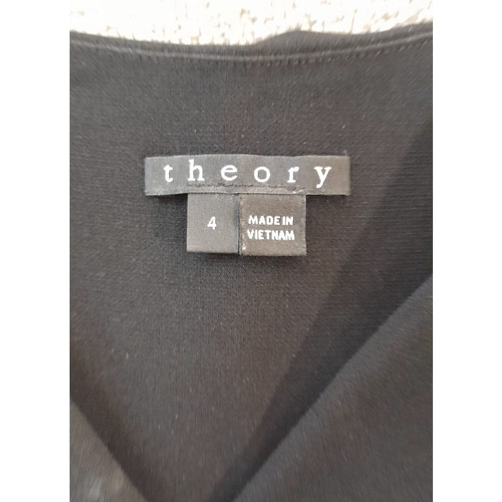 Theory Womens Size 4 Black Sleeveless Jumpsuit Wrap Top Jogger
