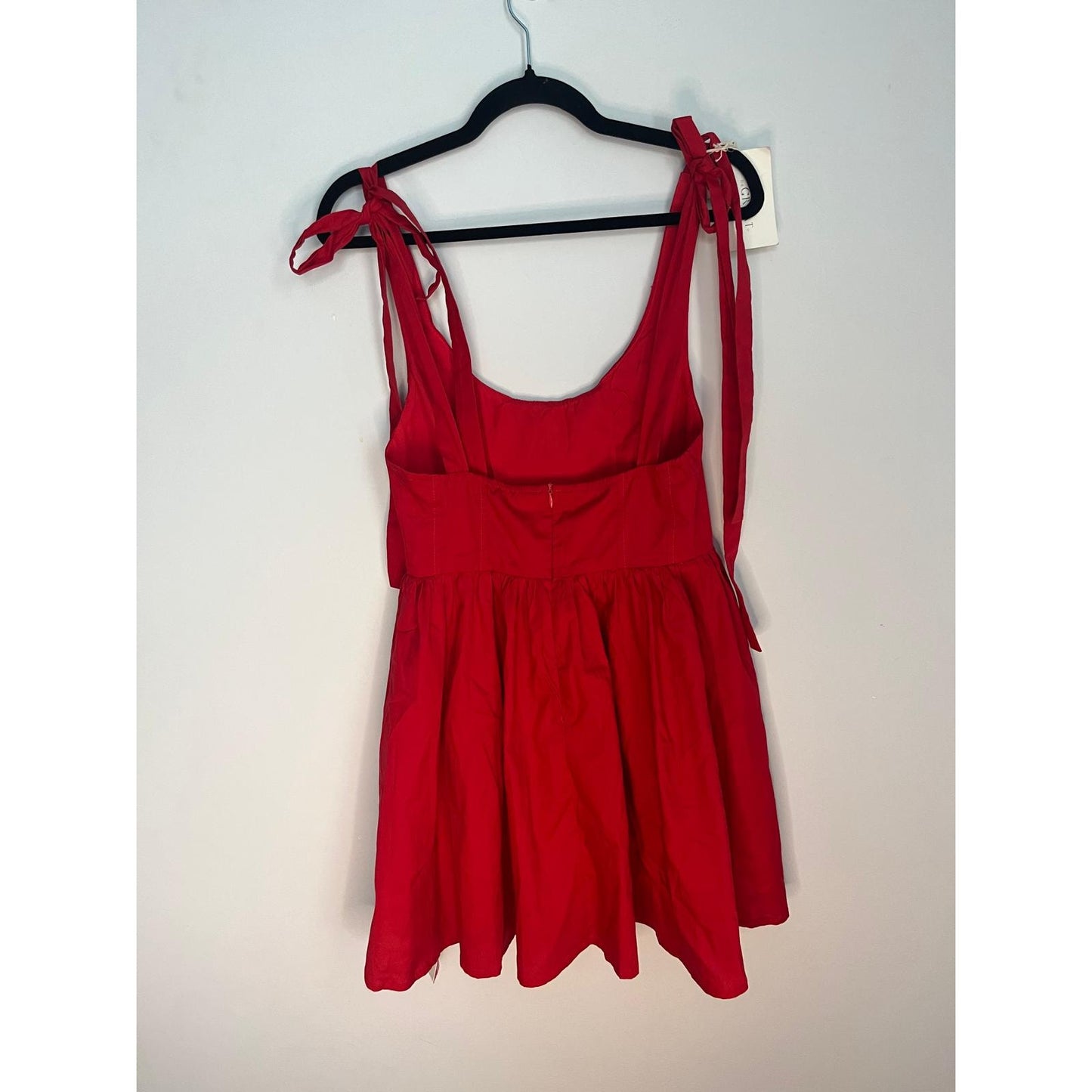 The Great Red Mini Dress Women 2 Tie Strap Cotton Fit And Flare NWT
