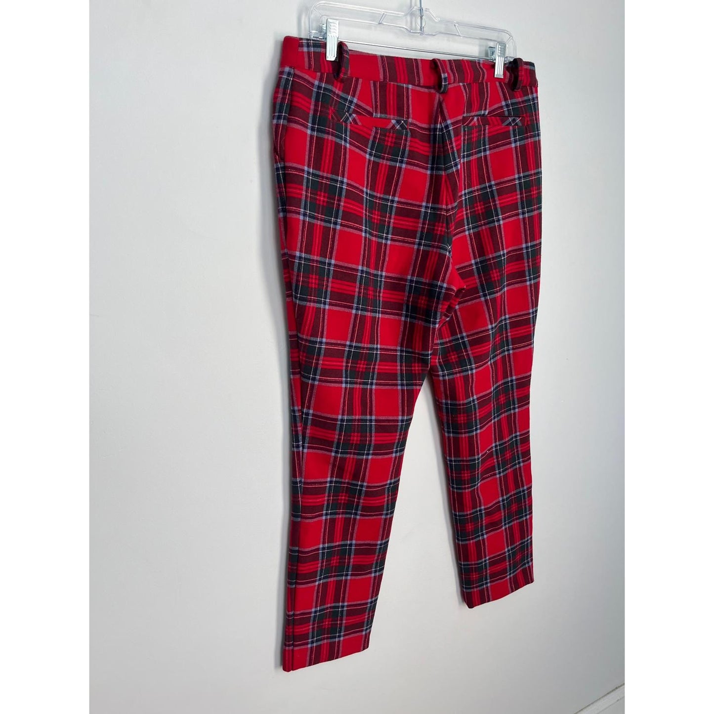 Vineyard Vines Plaid Pants Women Size 10 Red Tartan Straight Leg Preppy