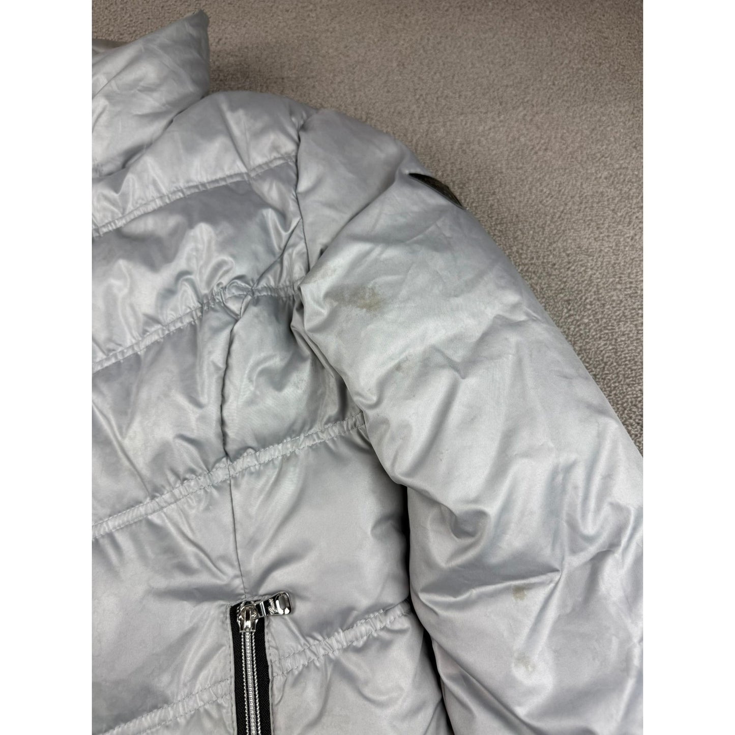 Guess Women's M Gray Silver Puffer Jacket