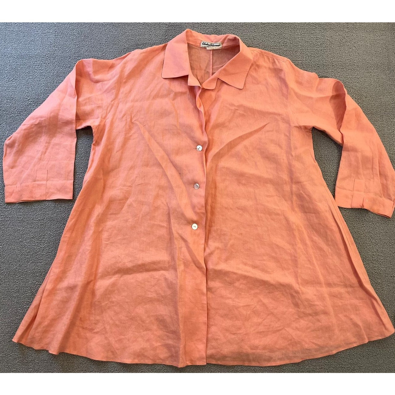 Salvatore Ferragamo Womens Linen Salmon Peach Button Jacket/Shirt