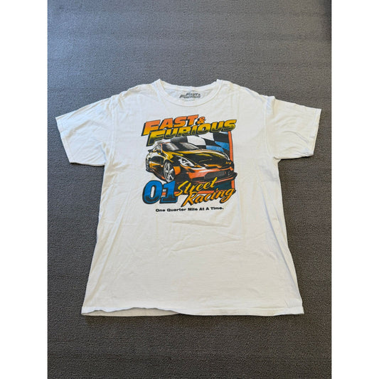 Fast & Furious 01 White Street Racing Graphic T-Shirt Men Large