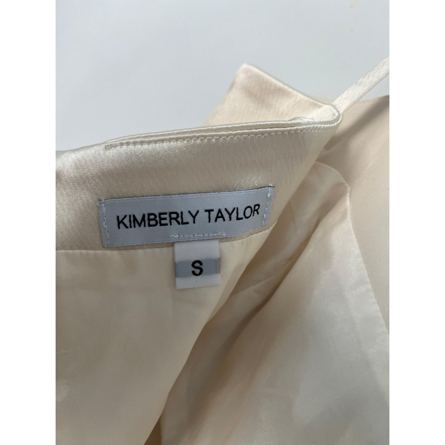 Kimberly Taylor Satin Corset Cami Top Women Small Strapless Bustier Ivory