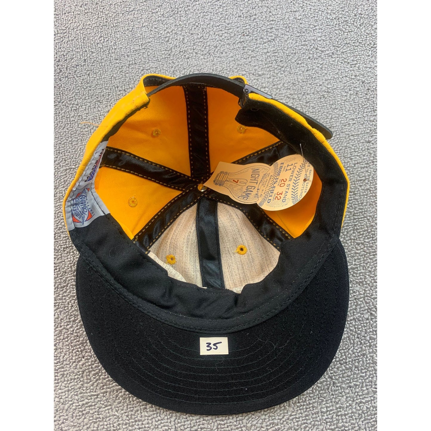 Ebbets Field Flannels Men Yellow Black Authentic Adjustable Cap