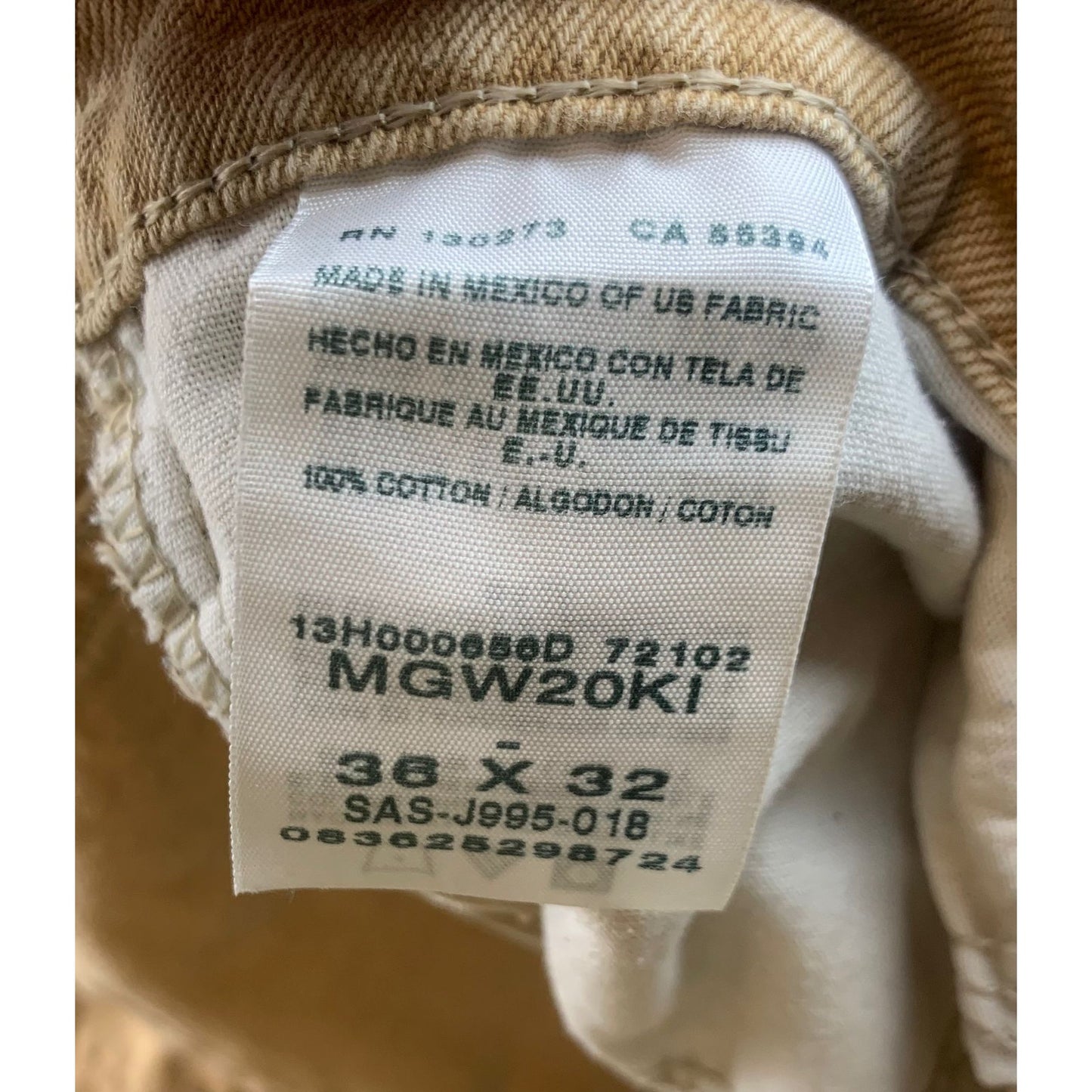 Wrangler Jeans 2000's Era Men's 36x32 Tan Denim Jeans Work Casual