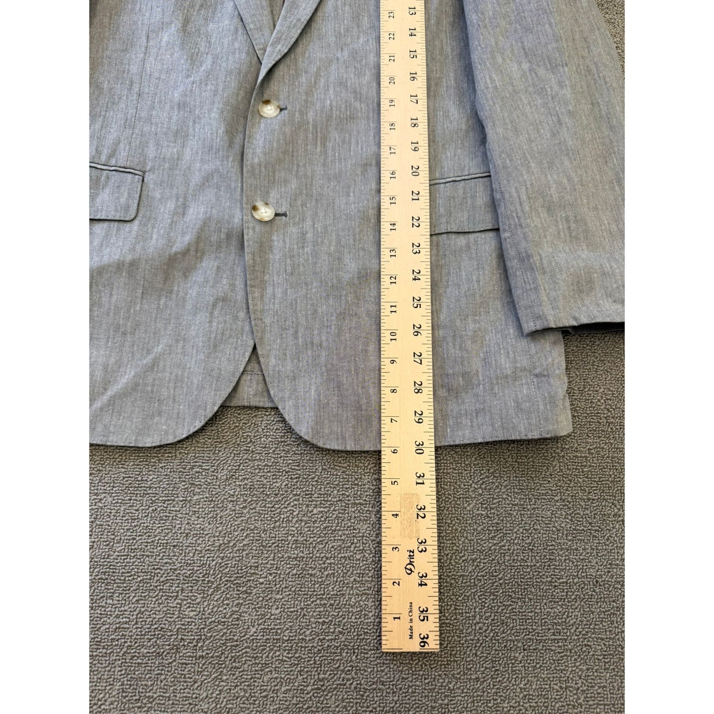 J.CREW Mens Ludlow Blazer Light Gray 42R Linen Blend Strioes