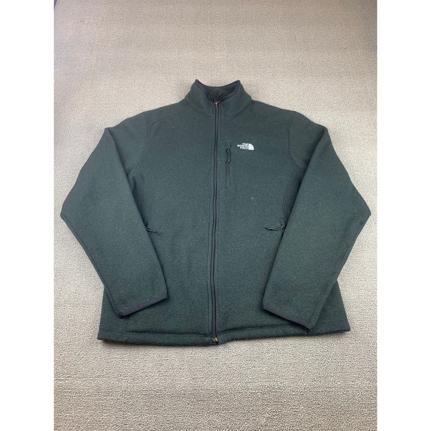 The North Face Men L Dark Green Midweight Full-Zip Fleece Jacket