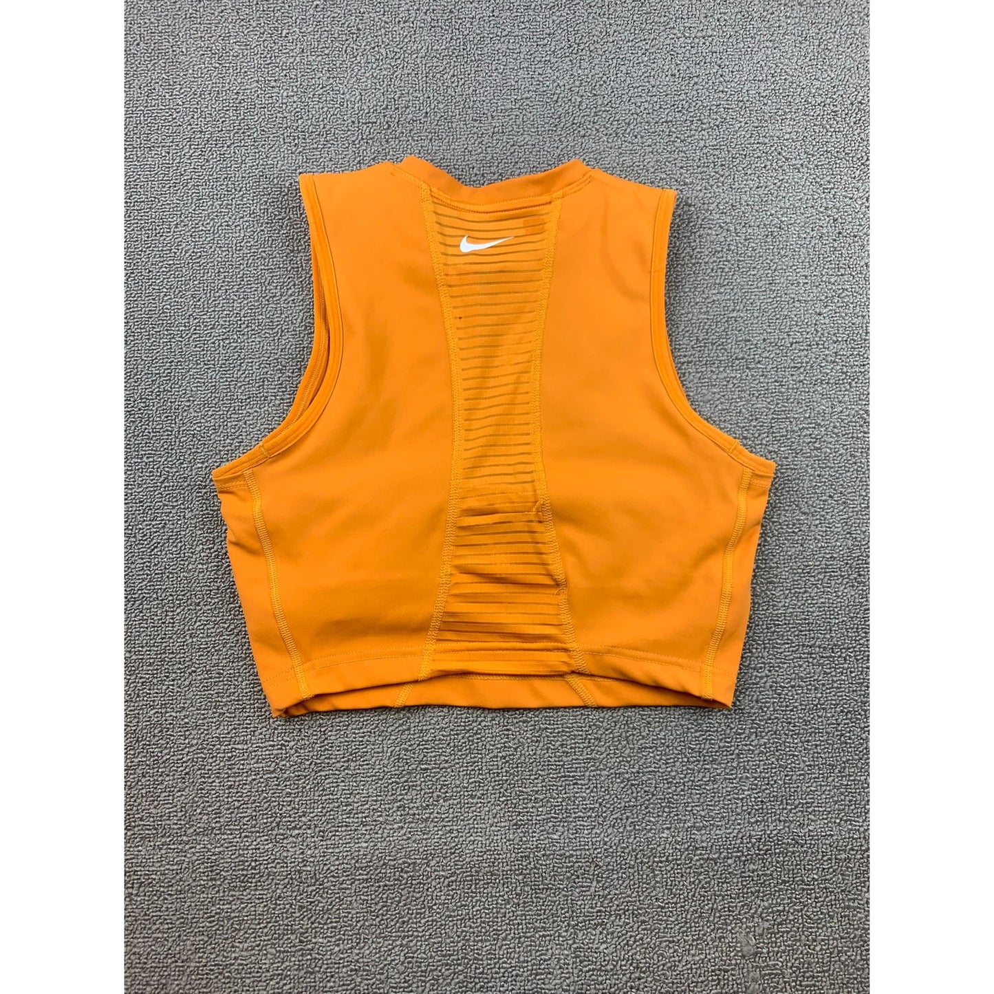 Nike Pro Dri-FIT Women’s S Orange Sleeveless Training Top 1/2 Zip Athletic Tank