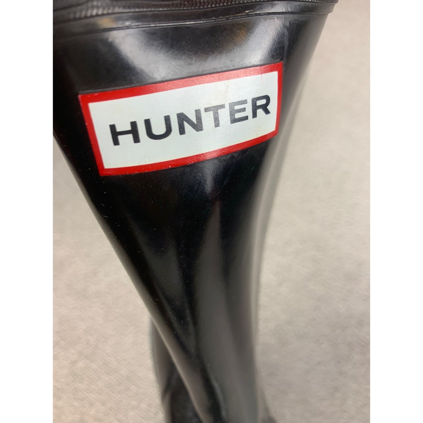 Hunter Women's 7 Black Verbier Wedge Boots Red Lace Up Rubber Rain