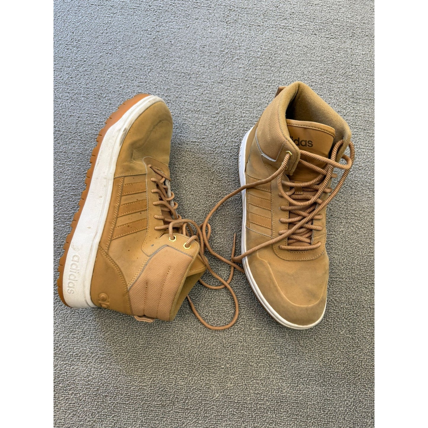 Adidas Men's Tan Brown High-Top Sneakers US10.5