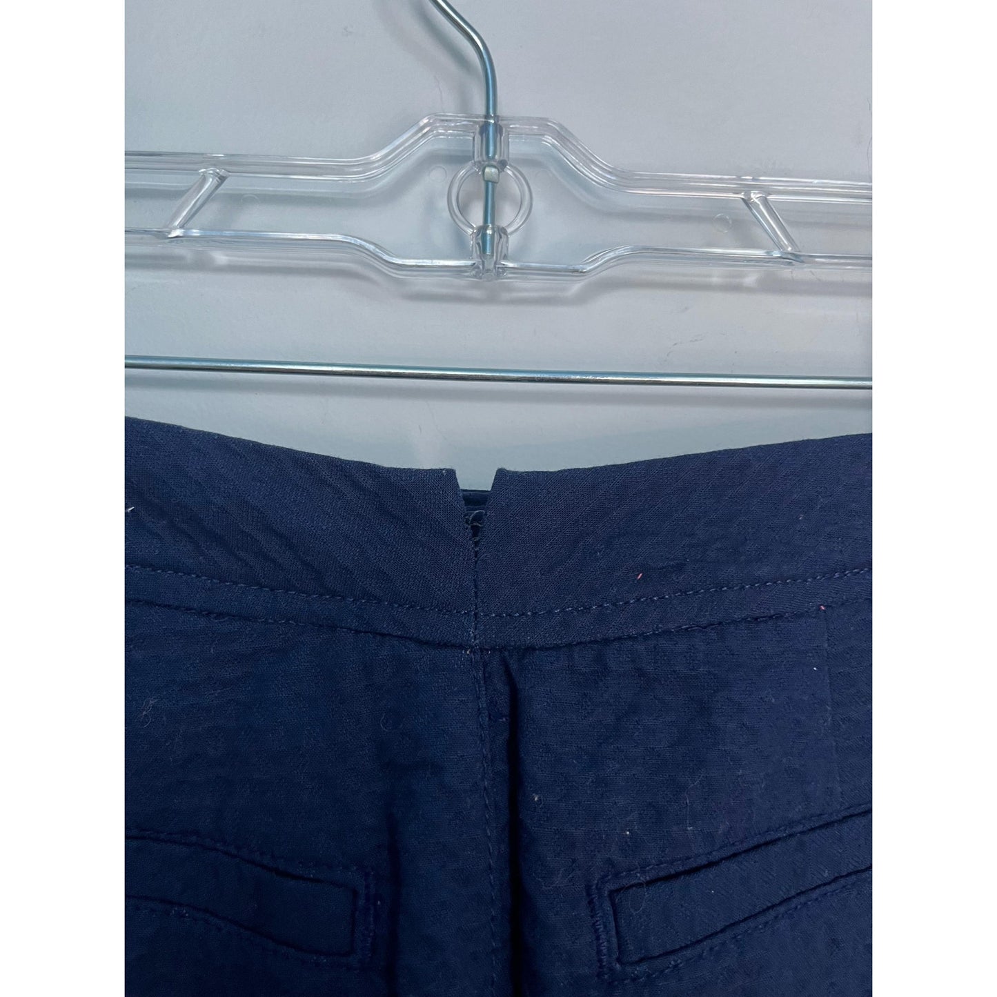 Lilly Pulitzer Scallop Hem Mini Skirt Women 0 Navy Blue Textured Cotton Blend