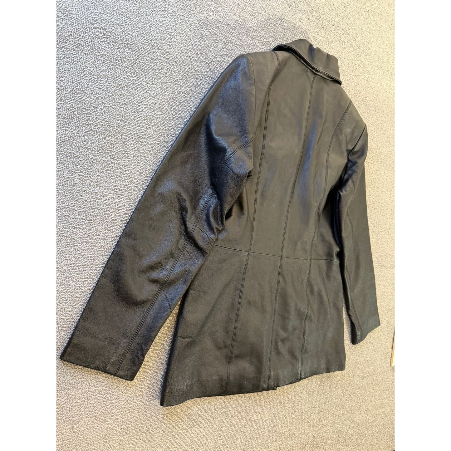Sonoma Jean Company Small Women's Black Leather Jacket Zipper Closure