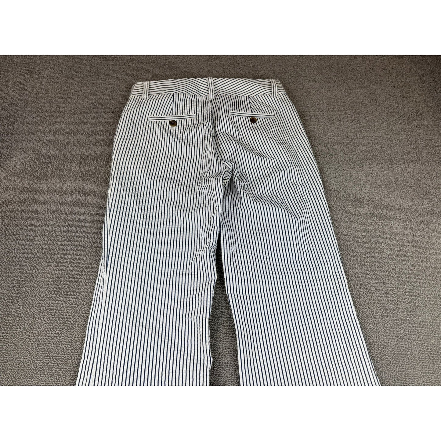 J. Crew Women's 0 Blue White Striped City Fit Bell Bottom Pants