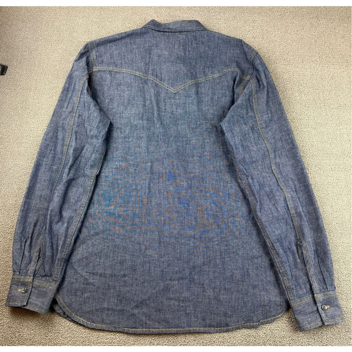 Vintage Levi's Men's Small Blue Denim Western Long Sleeve Button Down Shirt