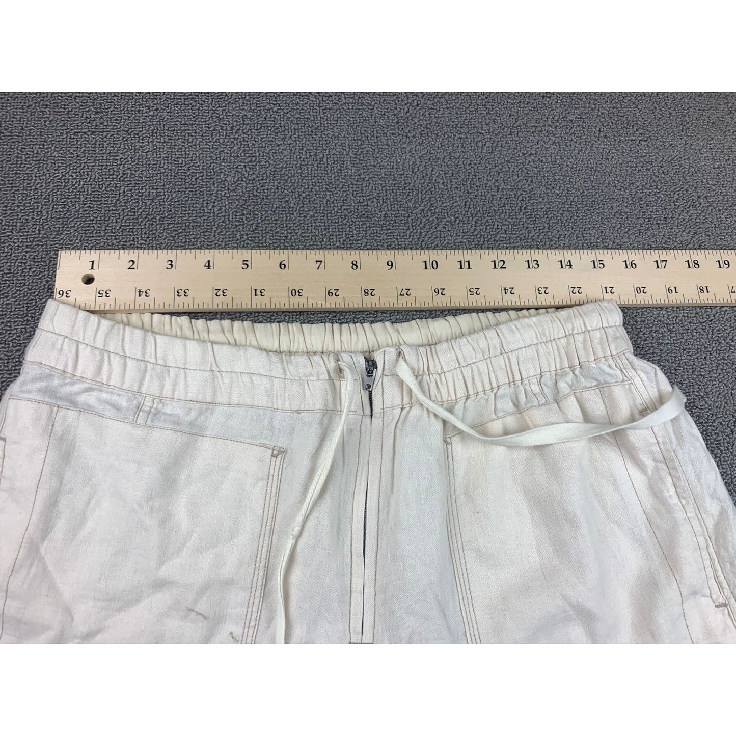 FREE PEOPLE Women's Small White Paperbag Cropped Waist Chino Pants Jeans