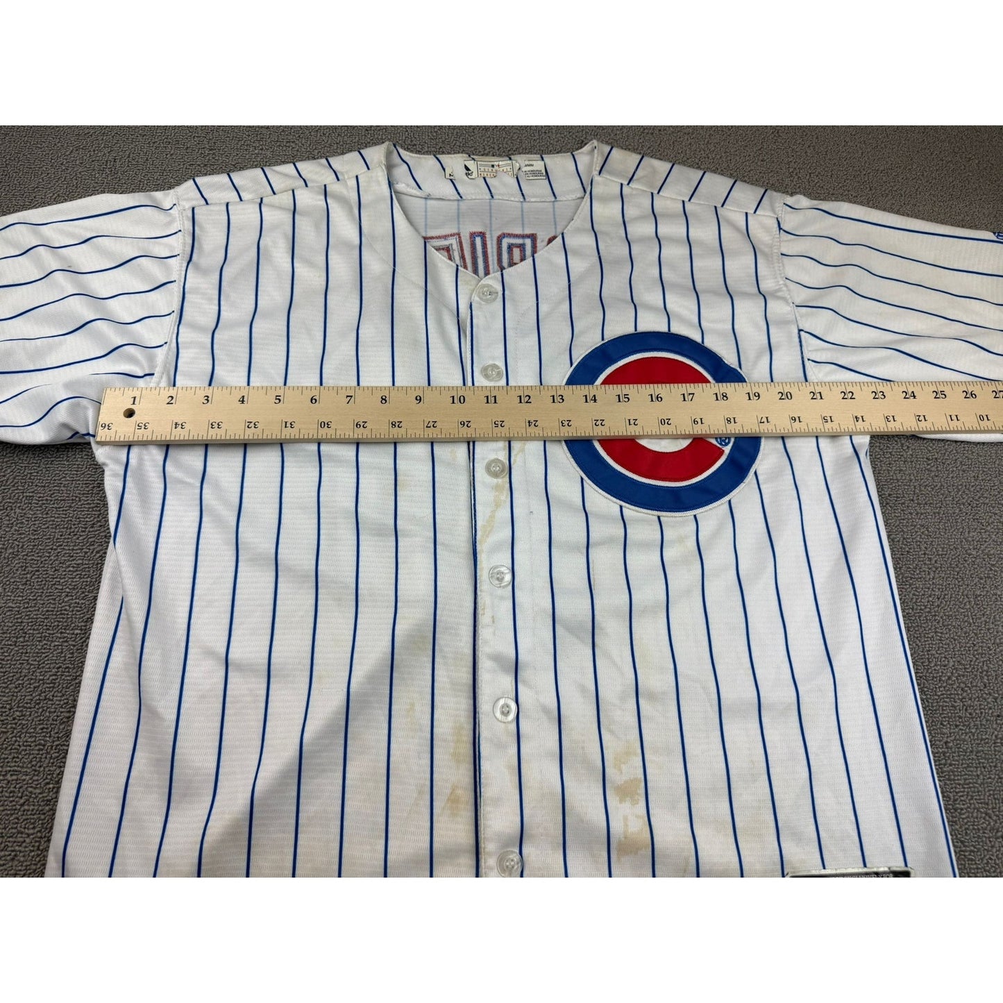 Majestic Chicago Cubs CoolBase Pinstripe Jake Arrieta #49 Baseball Jersey Size M