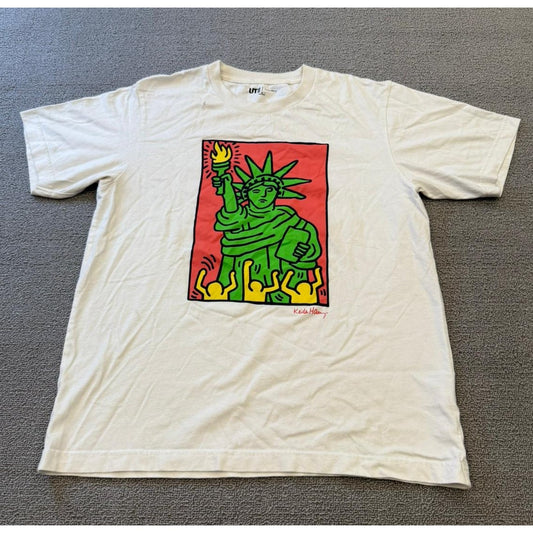 Uniqlo UT Keith Haring XS White Statue of Liberty Graphic Tee