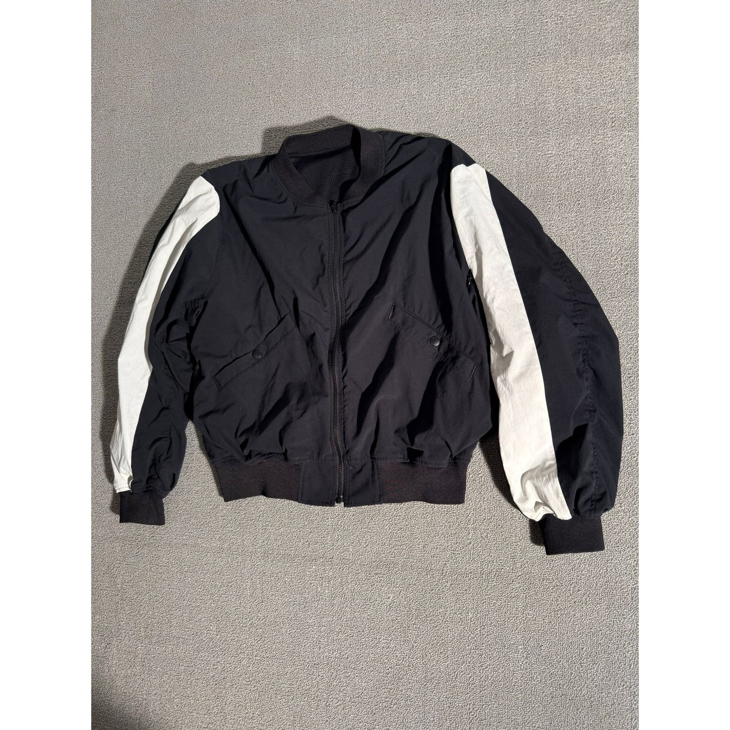 Moussy Studio Wear Black Bomber Women 1 Jacket White Sleeve Stripe Casual