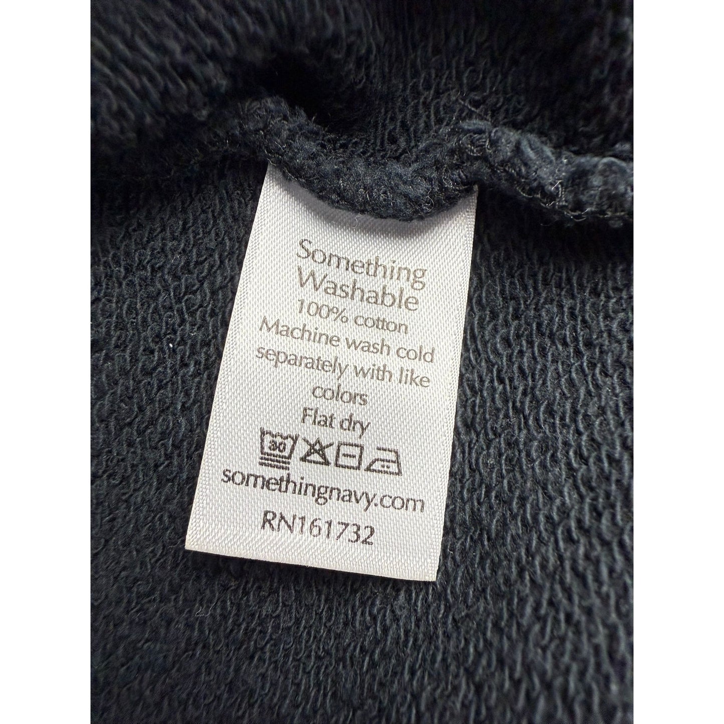 Something Navy Women Small Black Cropped Sweatshirt Contrast Stitching
