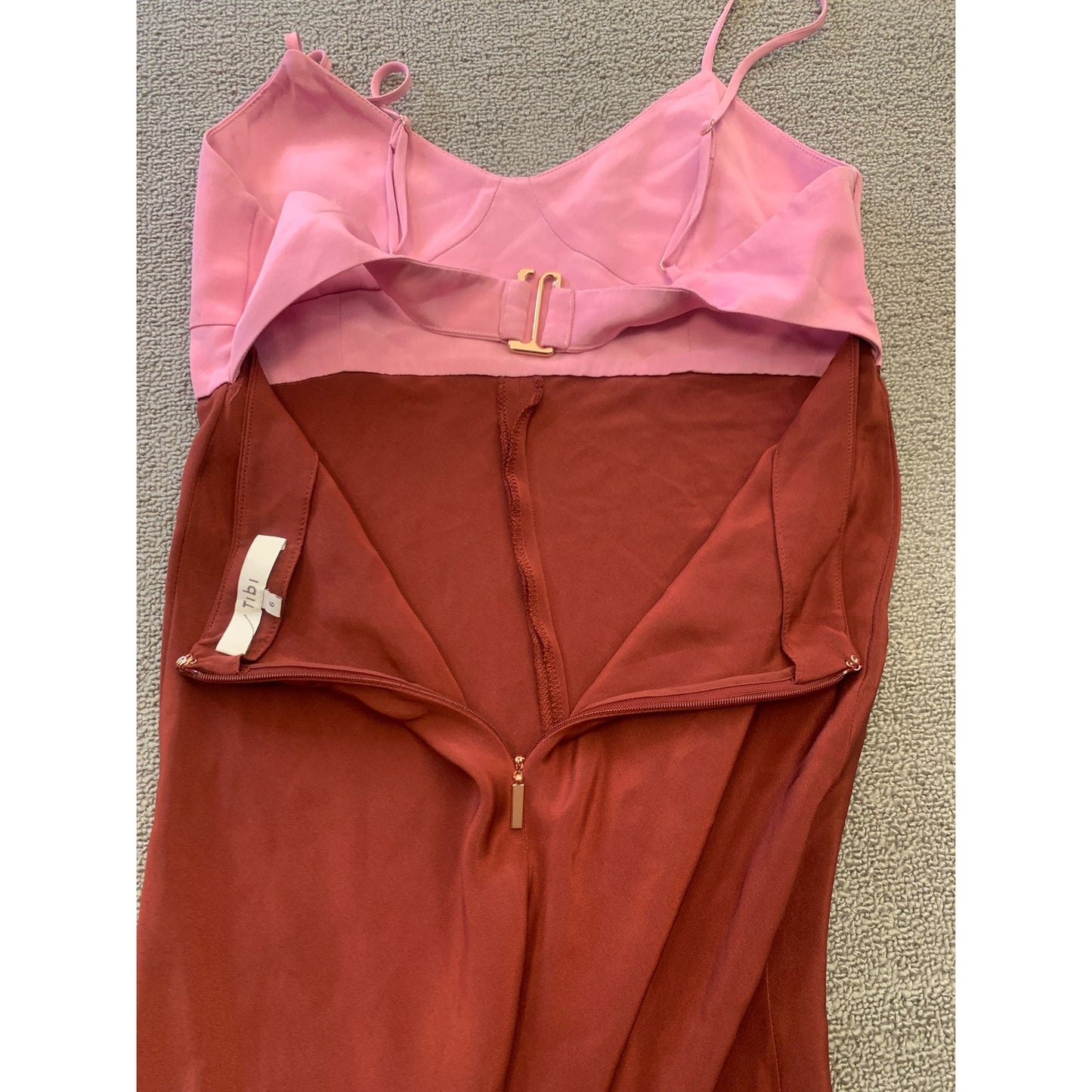 TIBI Women Size 6 Burgundy Pink Midi Dress