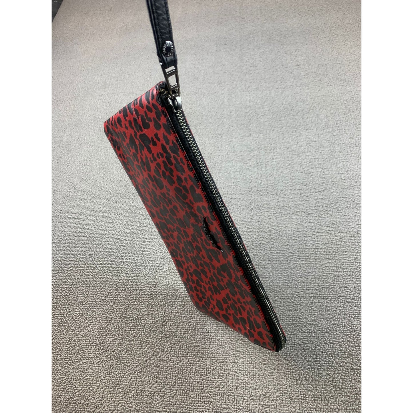 Zadig & Voltaire Women One Size Red And Black Leopard Clutch Bag Wristlet