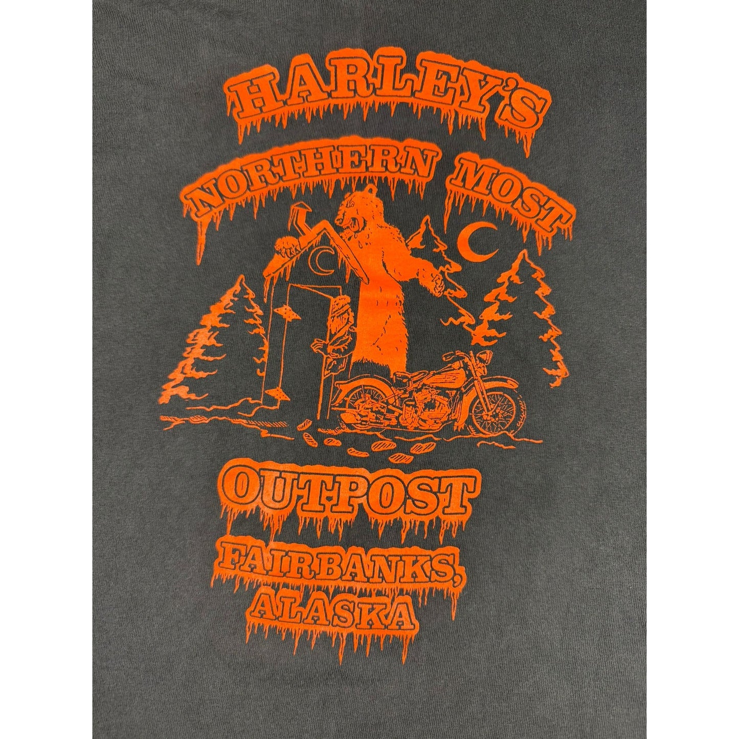 Vintage 90s Harley-Davidson Alaska T-Shirt R.K. Stratman XL Northernmost Outpost