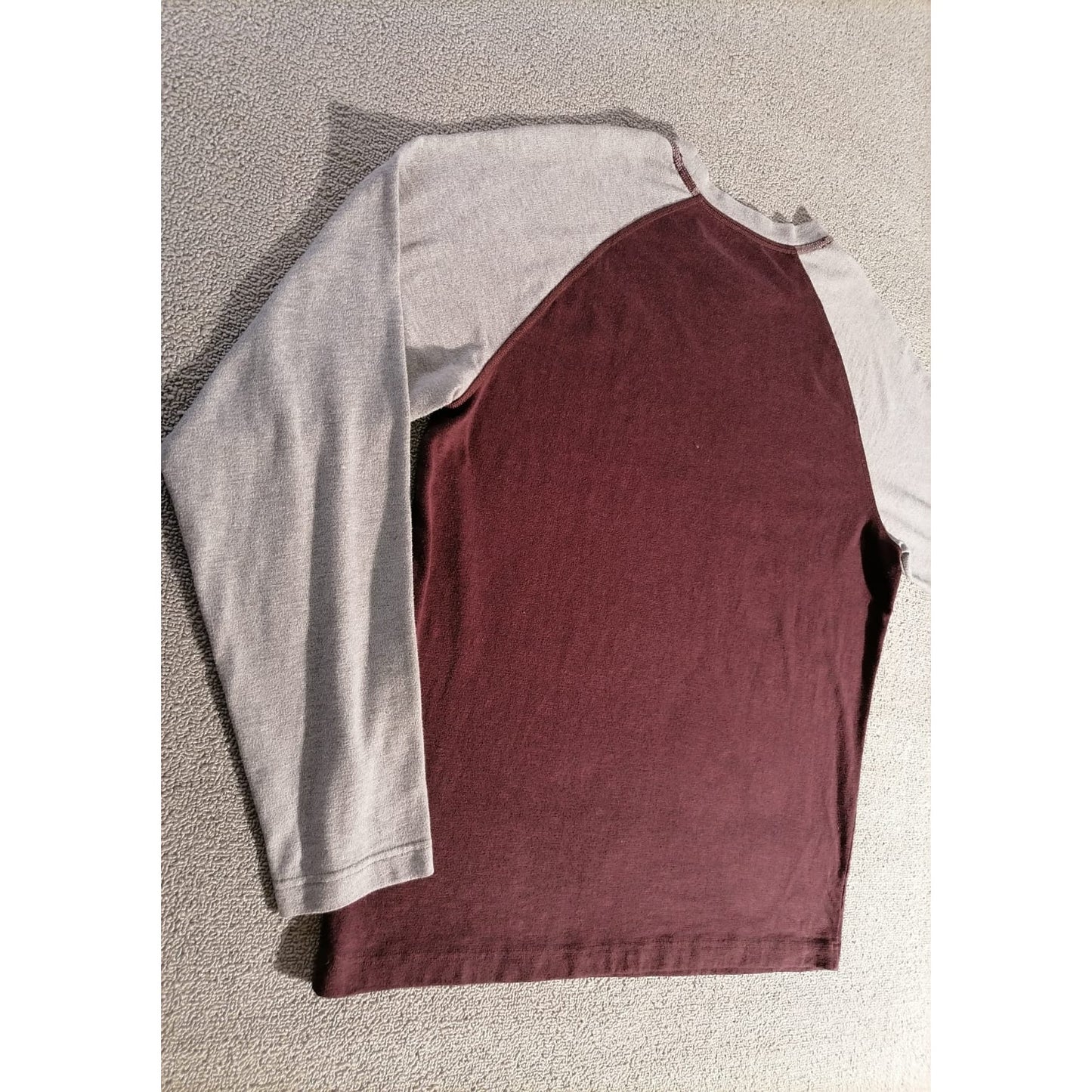 The North Face Large Female Maroon Grey Raglan Long Sleeve Casual T-Shirt Top