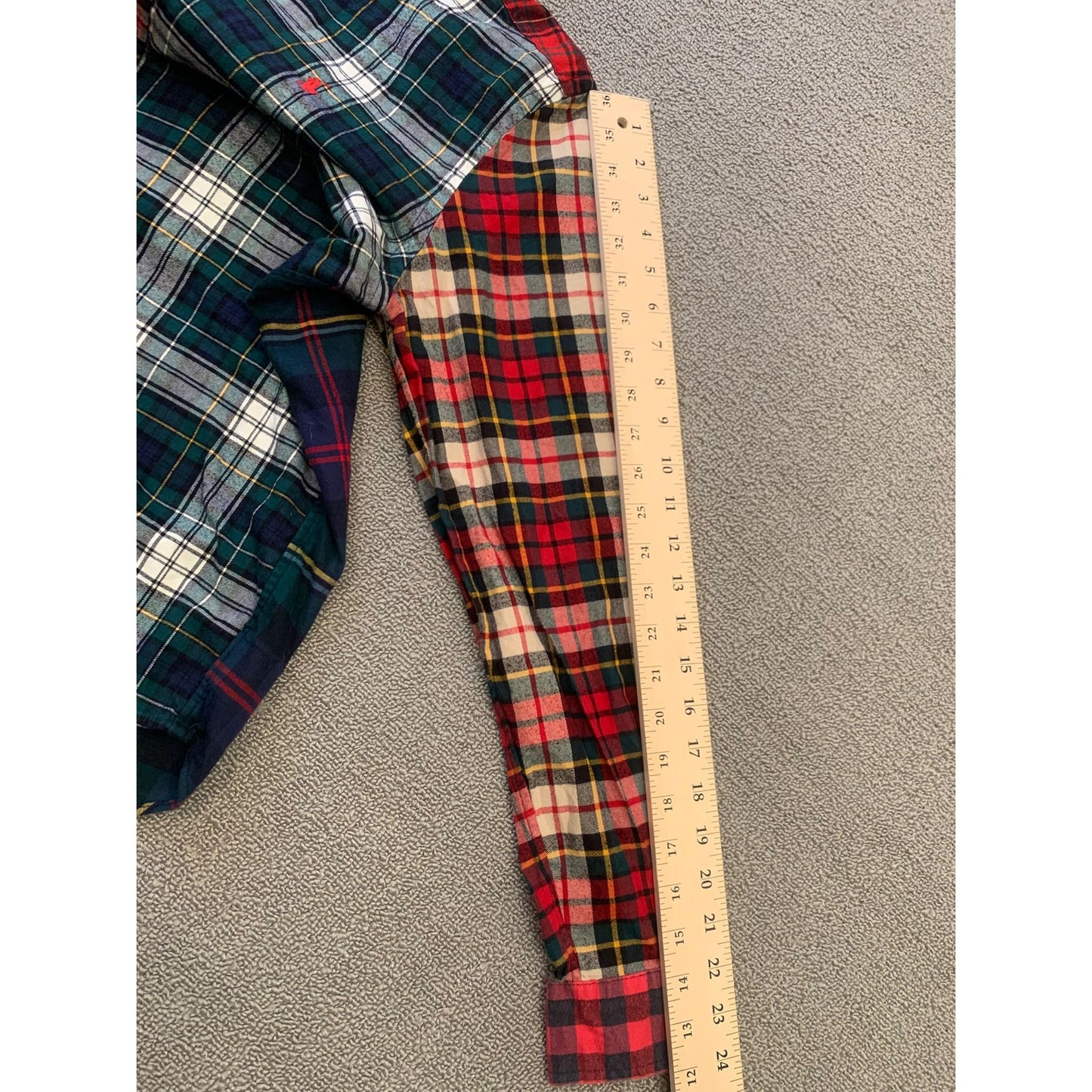 Ralph Lauren Youth XL 18 20 Multi-Color Patchwork Plaid Button Down Shirt