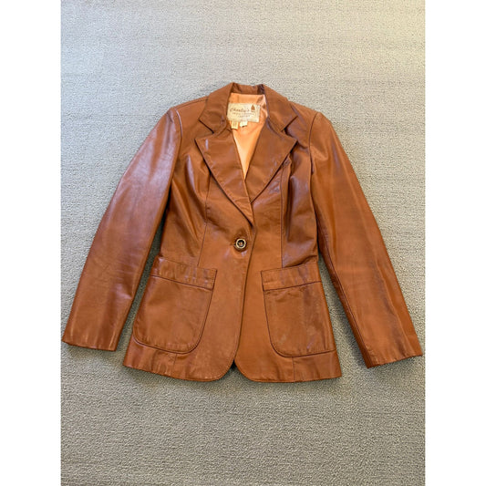 Vintage Charley's Women's Leather Blazer Jacket Made in Canada