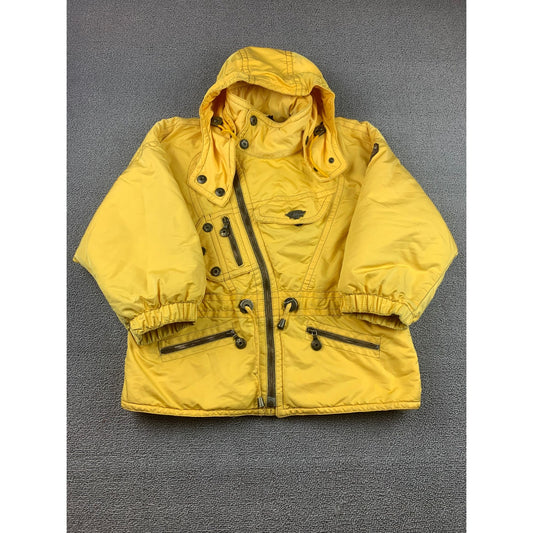 Emmegi Women's S Yellow Vintage Jacket With Hood Emblem And Patch