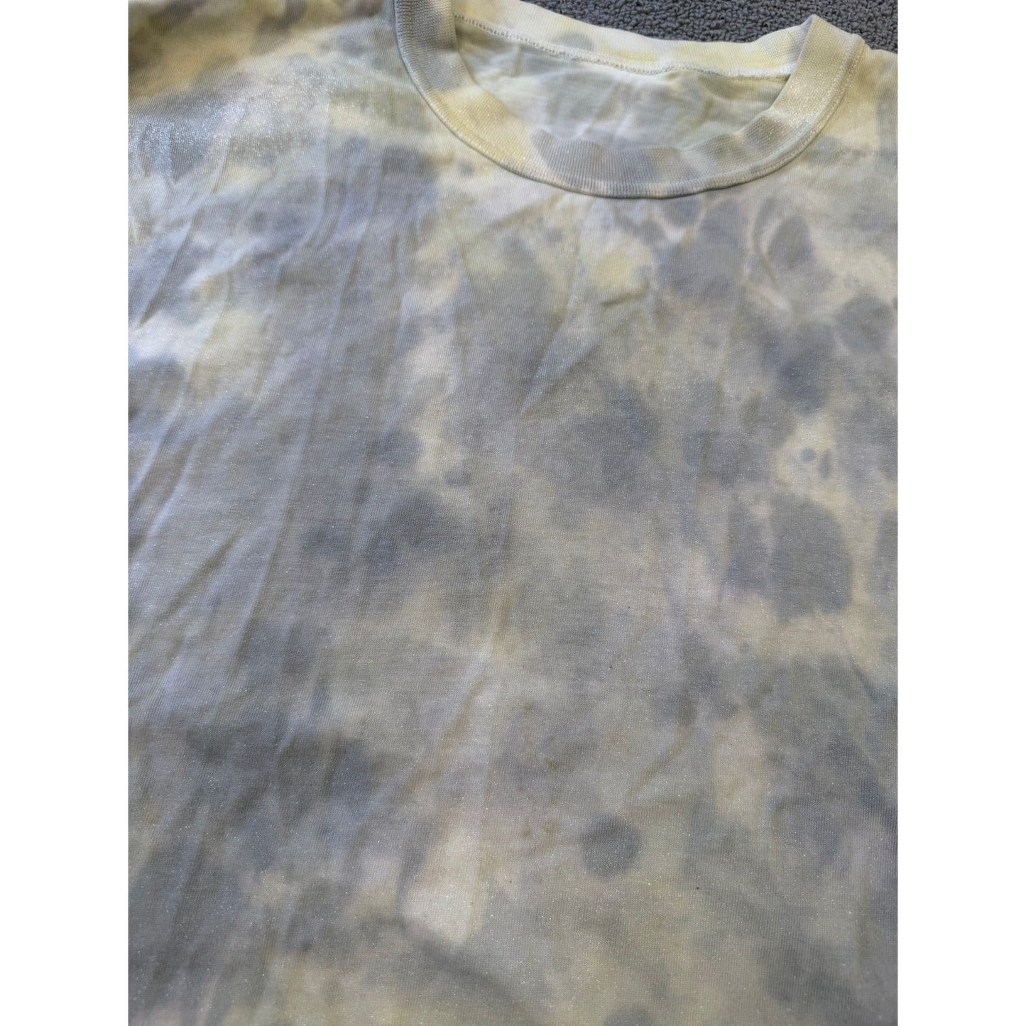 Alexander Wang Sample Mens Grey Cream Tie Dye Long Sleeve Shirt