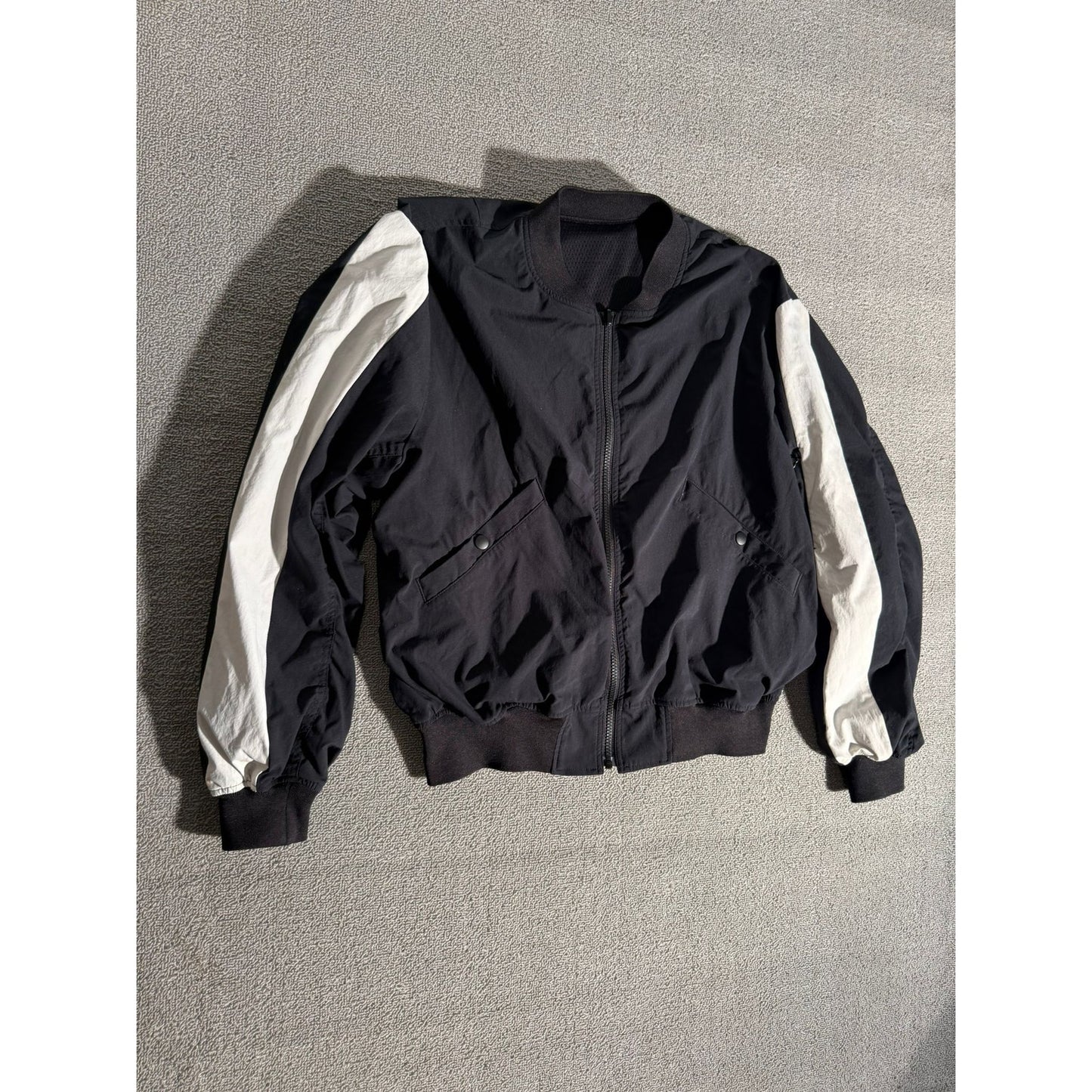 Moussy Studio Wear Black Bomber Women 1 Jacket White Sleeve Stripe Casual