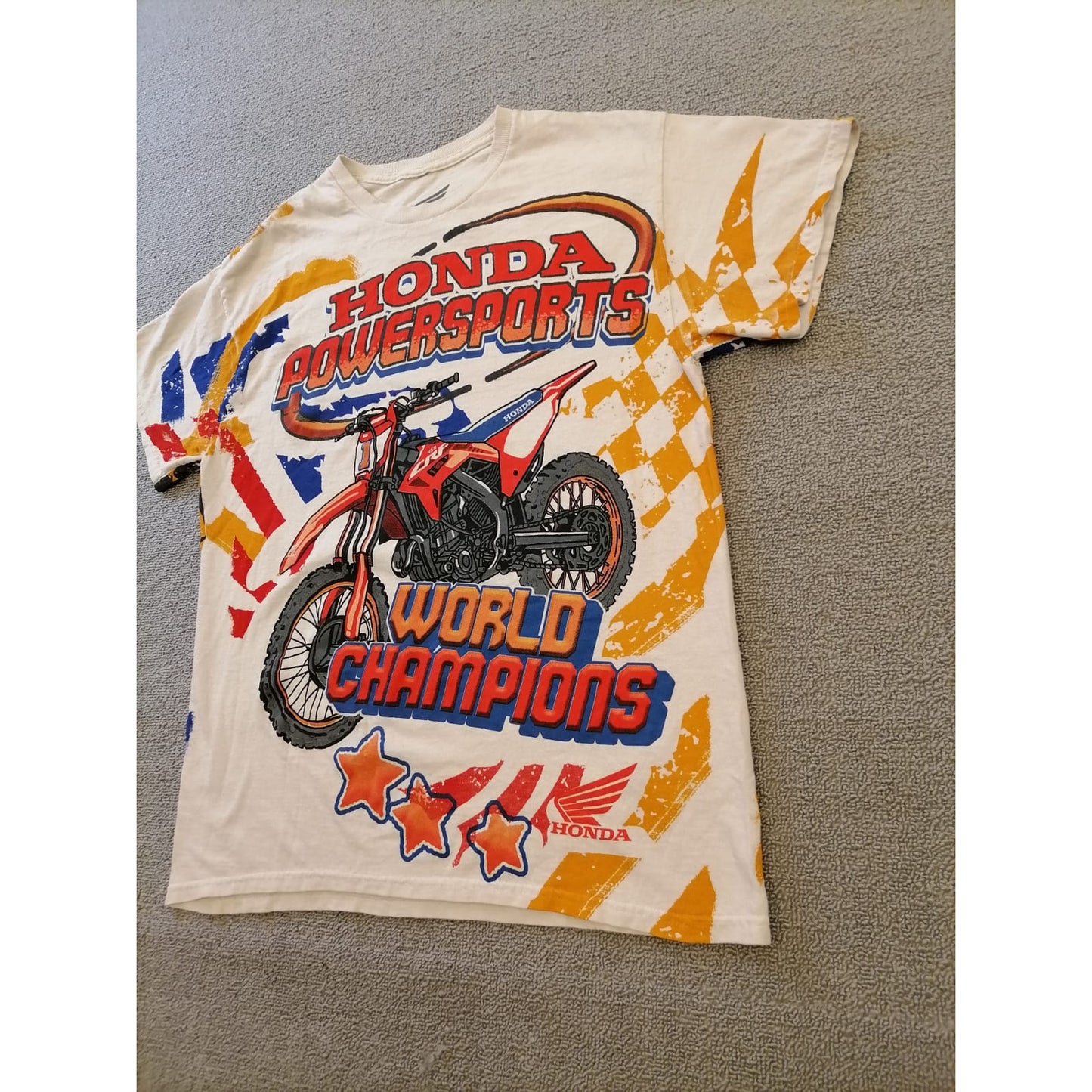 Honda Male S Powersports World Champions Motorcycle Racing Graphic T-Shirt
